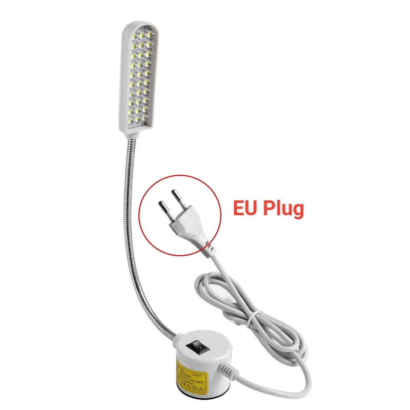 LED Sewing Machine Lamp – 360° Gooseneck & Magnetic Base