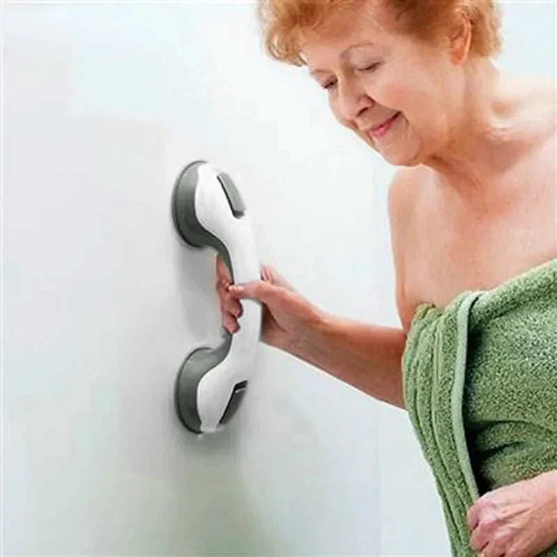 No-Drill Suction Cup Grab Bar | Bathroom Safety Handle 1–2 Pack
