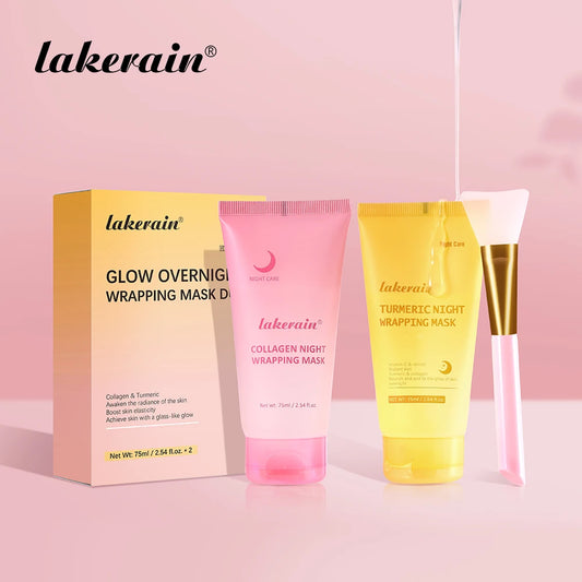 Glow night Wrapping Mask Deep Hydration Care Reduces Sagging&Dullness Even Skin Tone Mask Collagen Turmeric Hydrating Moisturize Peaceful Pleasures Health and Wellness