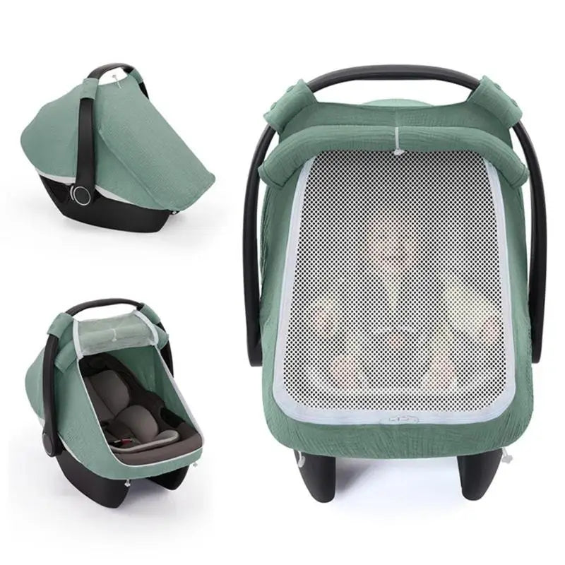 Baby Car Seat Cover – Breathable Cotton Canopy for Newborns