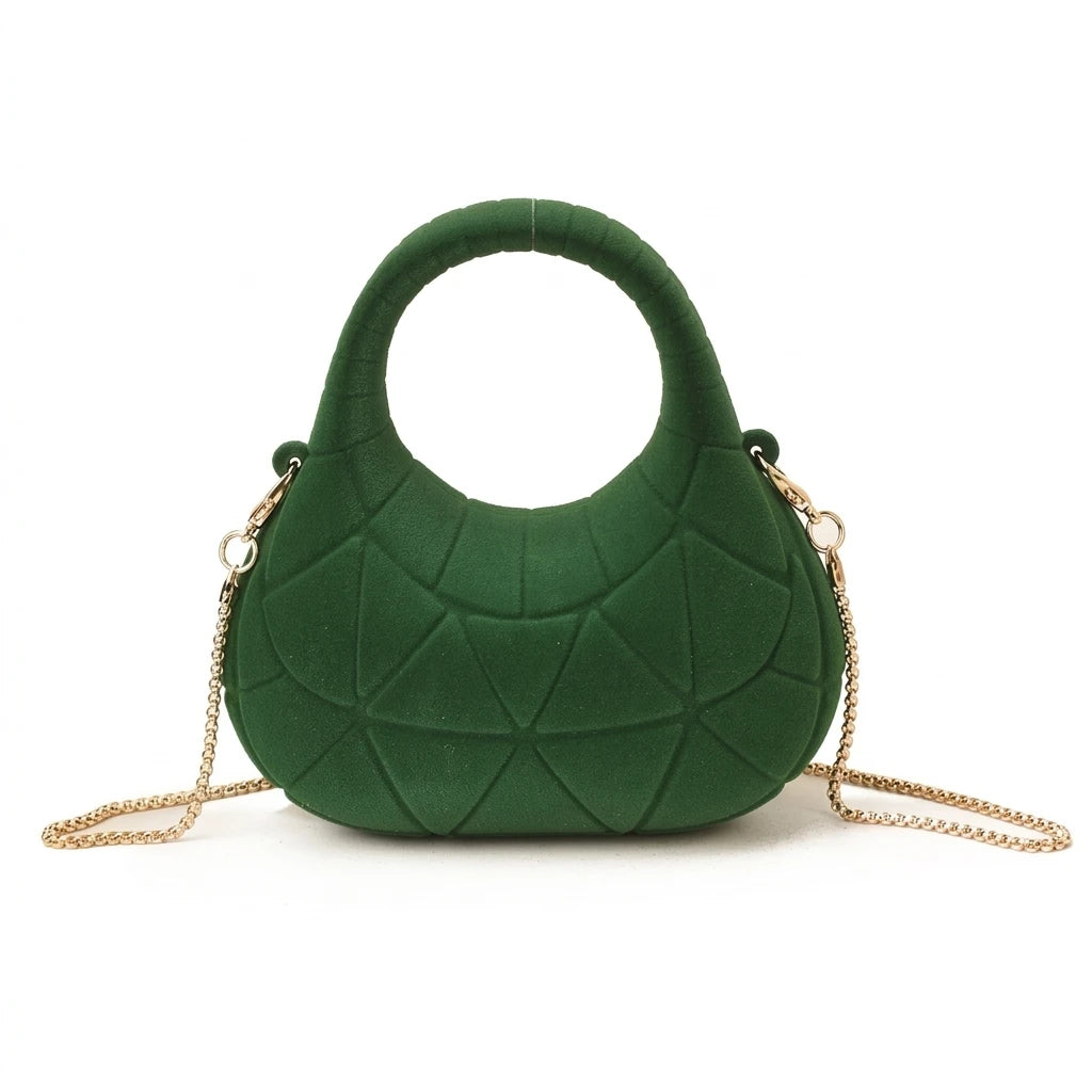 Mini Acrylic Handbag For Women Candy Color Crossbody Bag With Metal Chain Lightweight Portable Peaceful Pleasures Health and Wellness Style 1 green