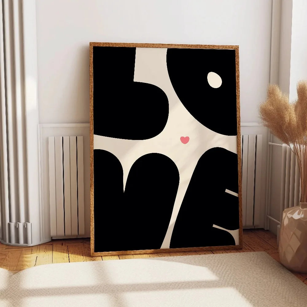 Blue Red Love Minimalist Canvas Wall Art | Valentine's Decor