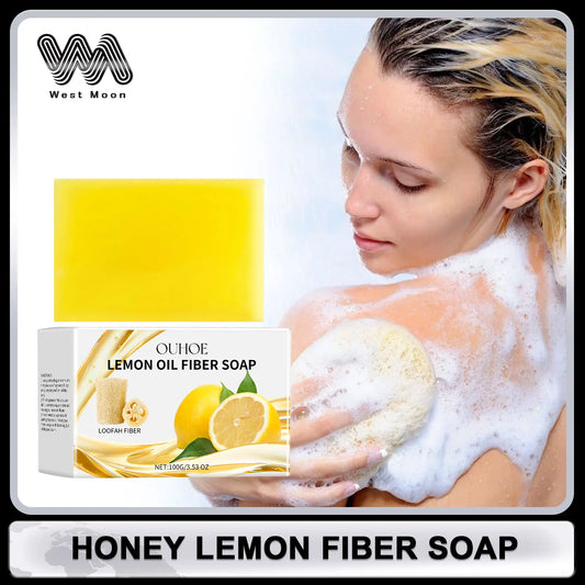 OUHOE Lemon & Honey Body Soap – Cleanse, Exfoliate & Brighten Body Cleansing Soap Oasis Select