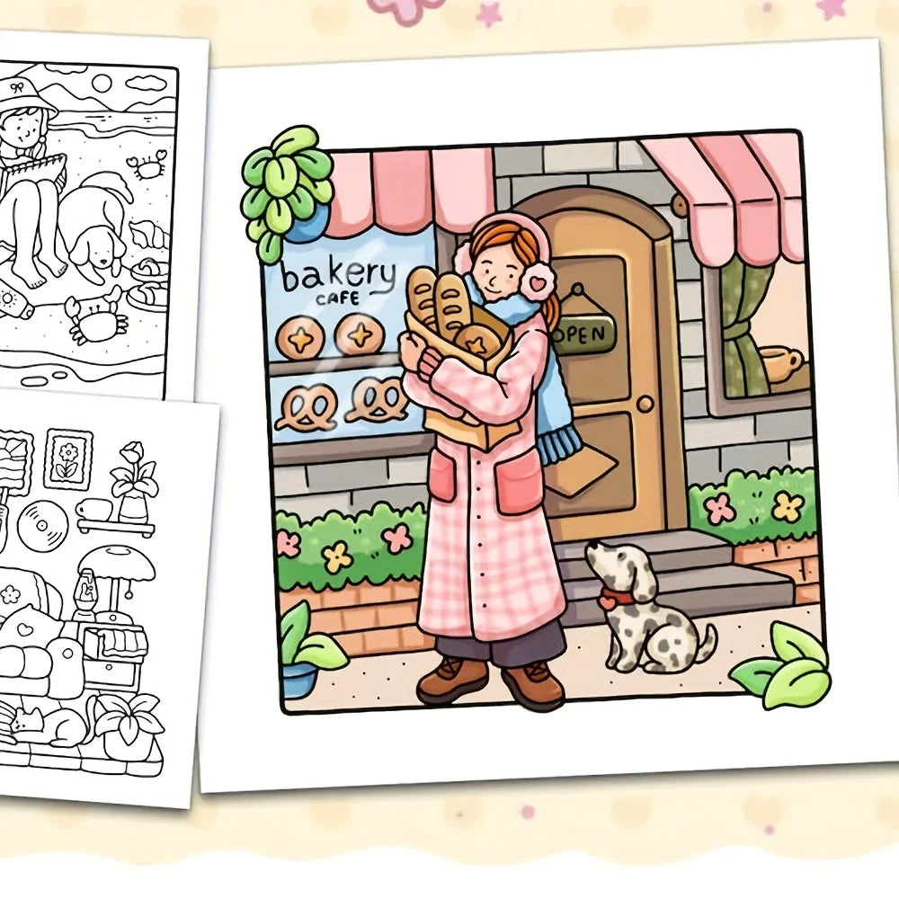 Spooky Cutie Adults Teens Halloween Coloring Book Cozy Friends Creepy