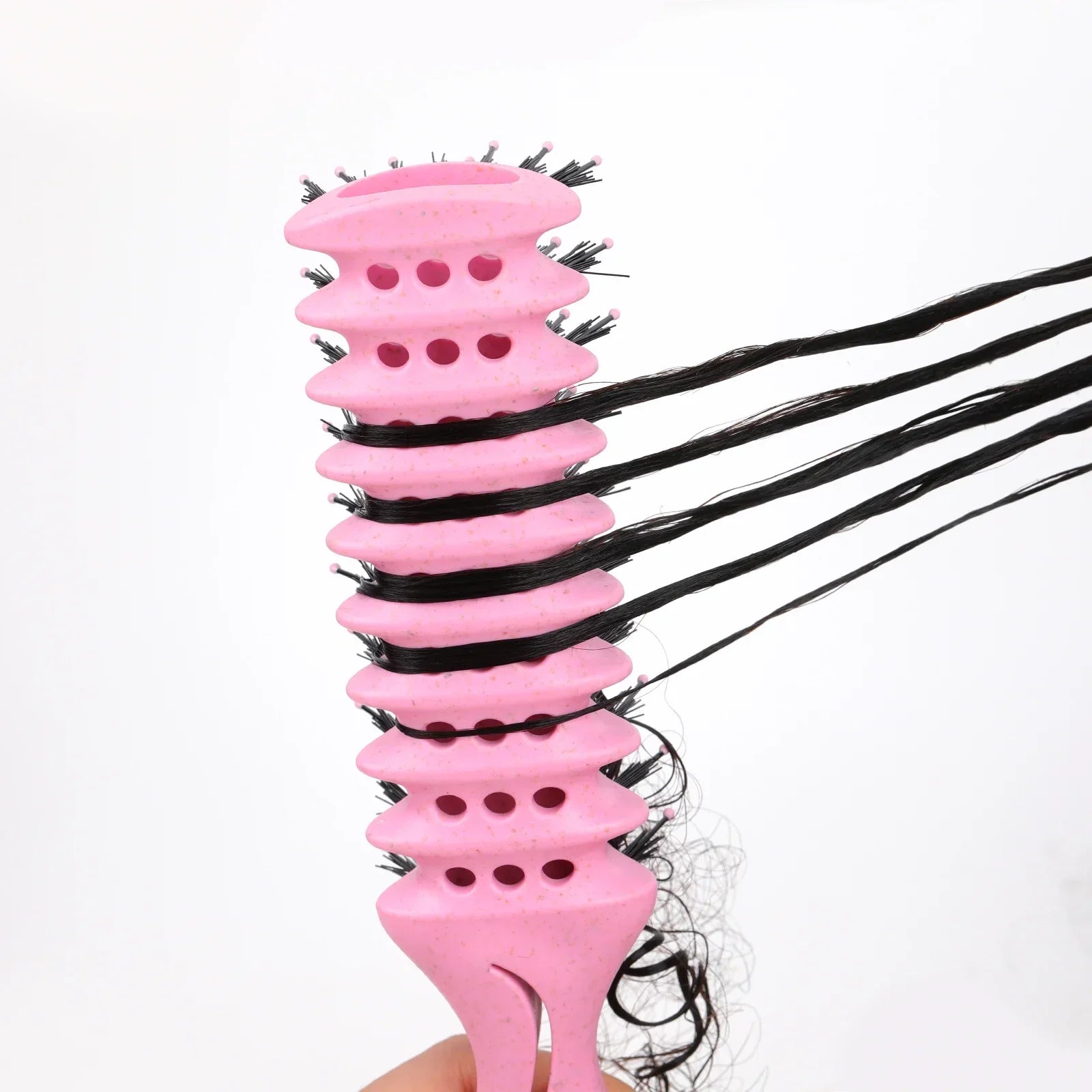 Curl Defining Styling Brush | Hollow Nylon Detangling Hair Comb Curl Styling Brush Peaceful Pleasures Health and Wellness