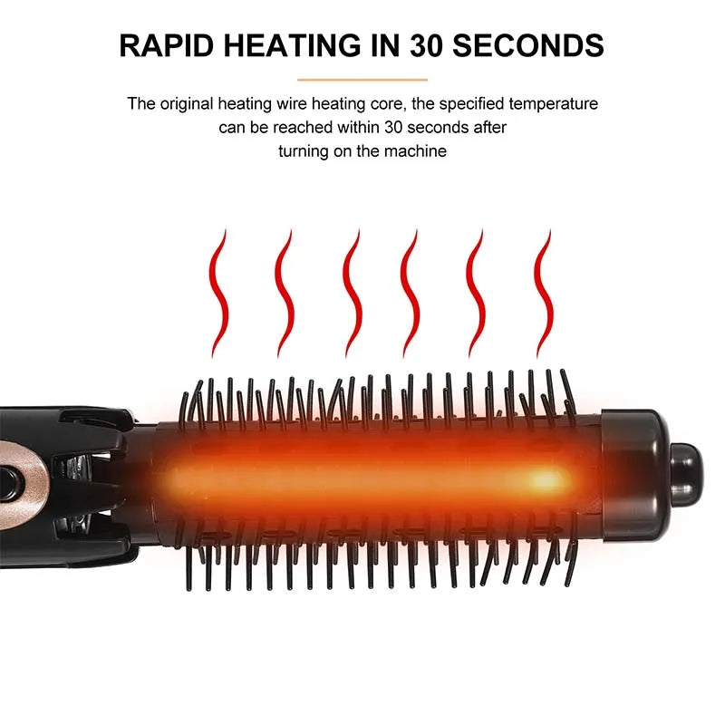 Portable salon hot air hair dryer, brush set, curling iron, comb, interchangeable brush head, automatic curling iron Peaceful Pleasures Health and Wellness