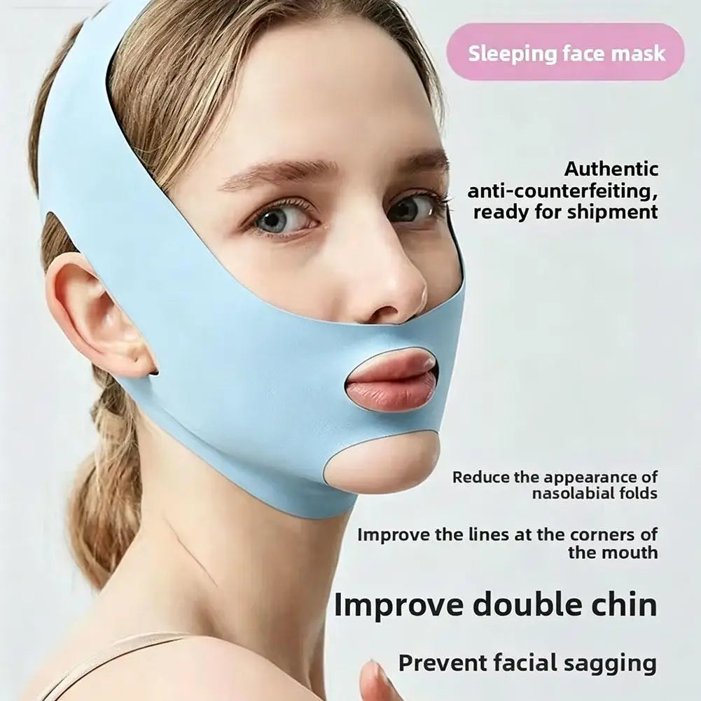 Reusable V Line Lifting Mask Beauty Tool Breathable Adjustable Facial Slimming Strap High Elasticity Double Chin Reducer Peaceful Pleasures Health and Wellness