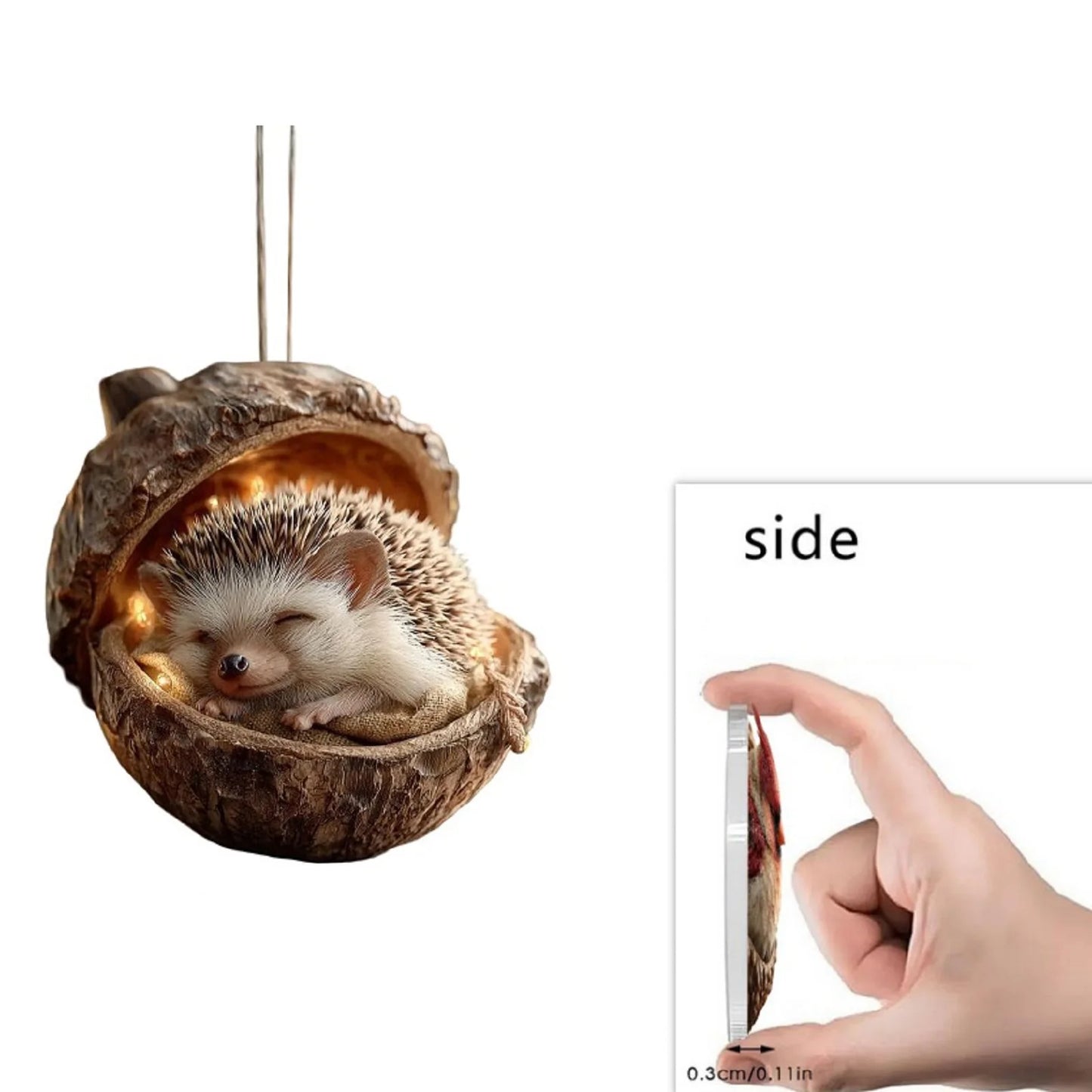 Acrylic Animal Acorn Christmas Ornaments – Fox Hedgehog Bunny