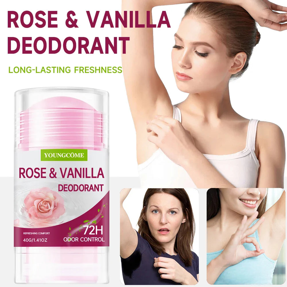 YOUNGCOME Rose Vanilla Deodorant Stick – Women's Antiperspirant
