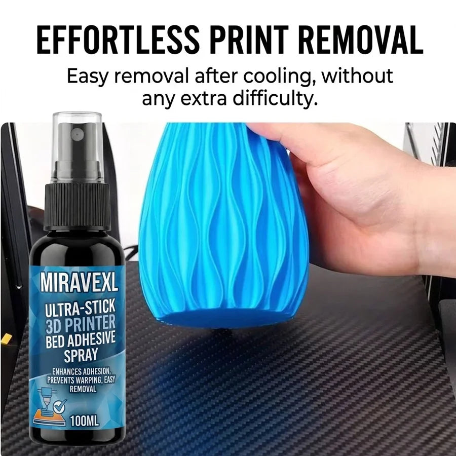 MIRAVEXL 100ml 3D Printer Bed Adhesive Spray – PLA ABS PETG TPU