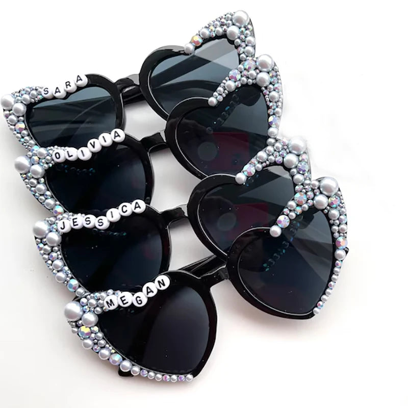 Personalized Bride Sunglasses | Bachelorette & Wedding Gift Personalized Party Sunglasses Peaceful Pleasures Health and Wellness