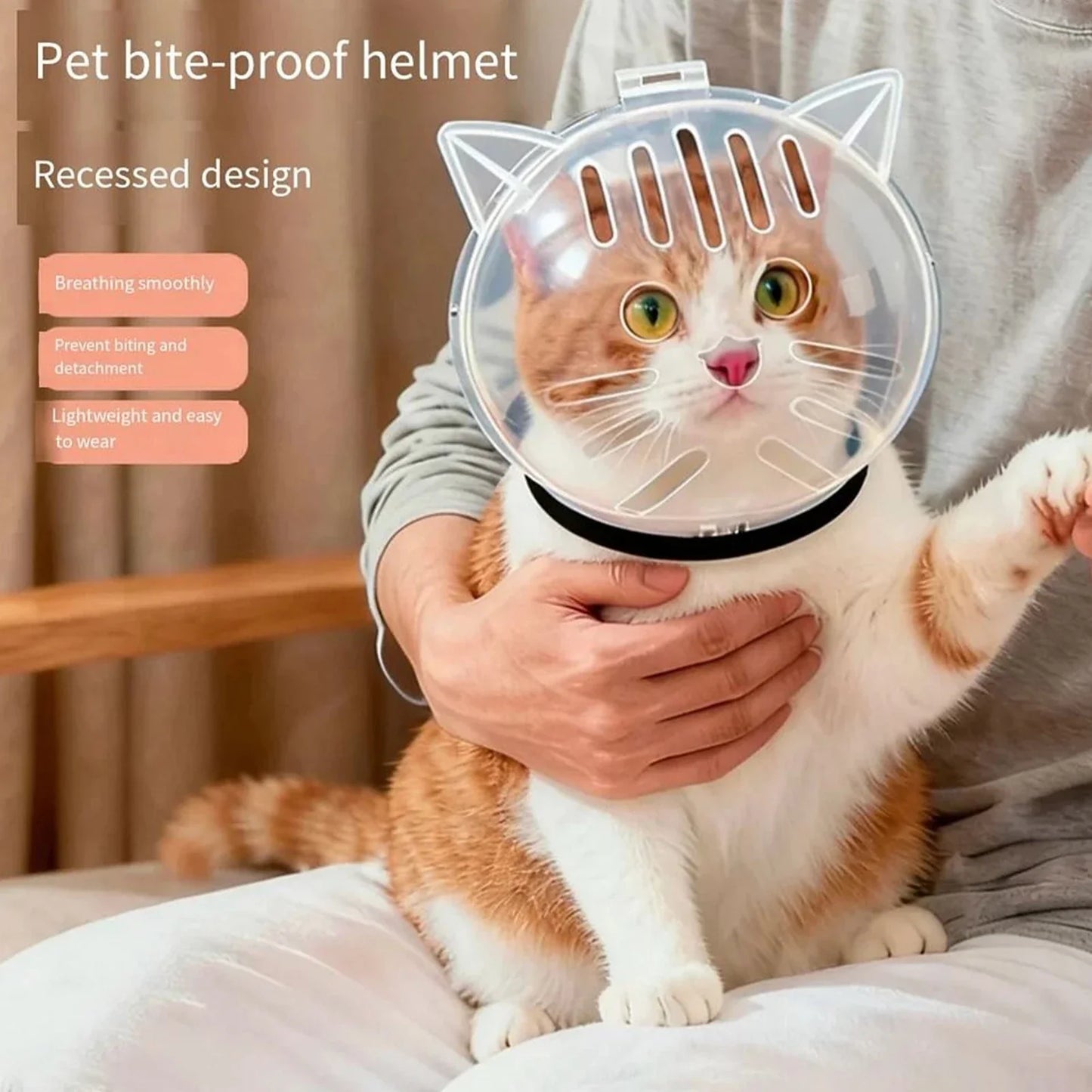 Cat Bubble Muzzle – Breathable Transparent Grooming Helmet