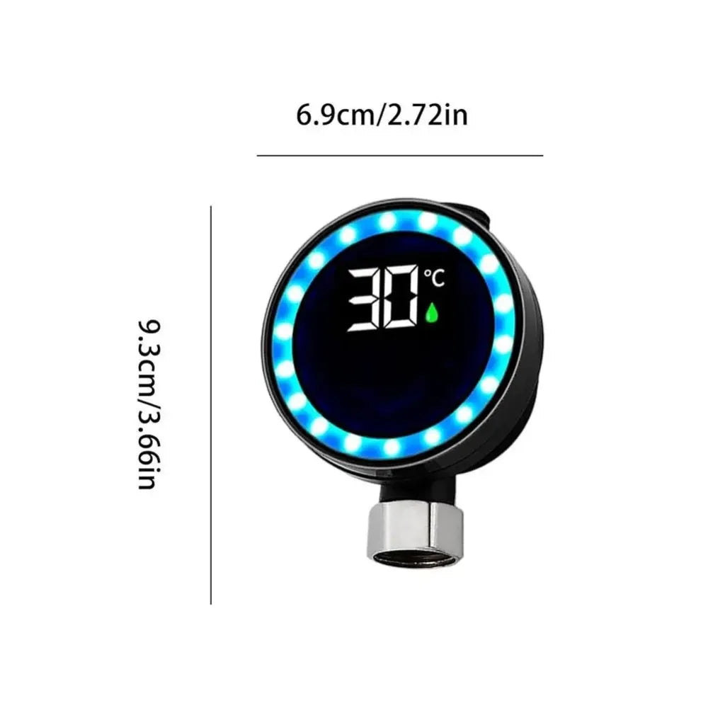 LED Shower Water Thermometer – 3-Color Display, Battery-Free