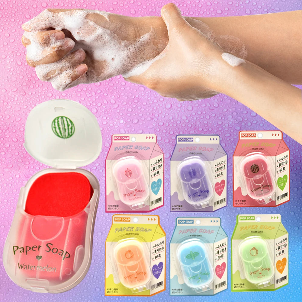 Portable Hand Soap Sheets for Travel | Dissolving Cleanser Wipes | Alcohol-Free | On-the-Go 50 sheets/box Peaceful Pleasures Health and Wellness
