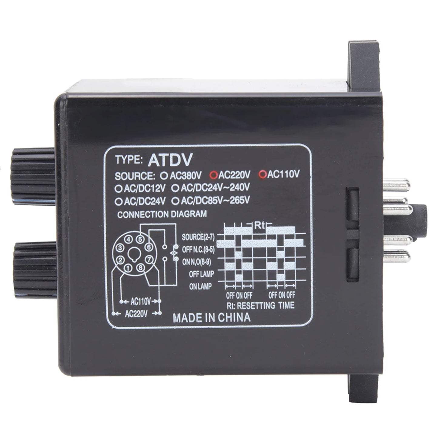 ATDV Relay Off Timer YB AC110V 220V 50 60Hz Knob Control Time Switch