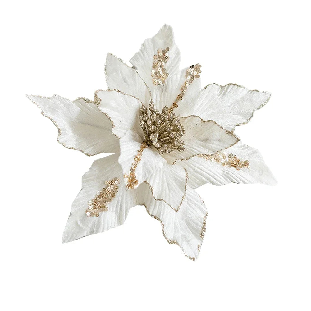 Artificial Christmas Flower Decoration – Layered Petals, 26cm