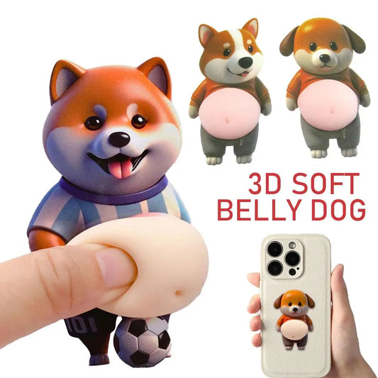 3D Shiba Inu Belly Squeeze Toy & Door Stopper – 2 Pack Novelty Squeeze Toy Oasis Select