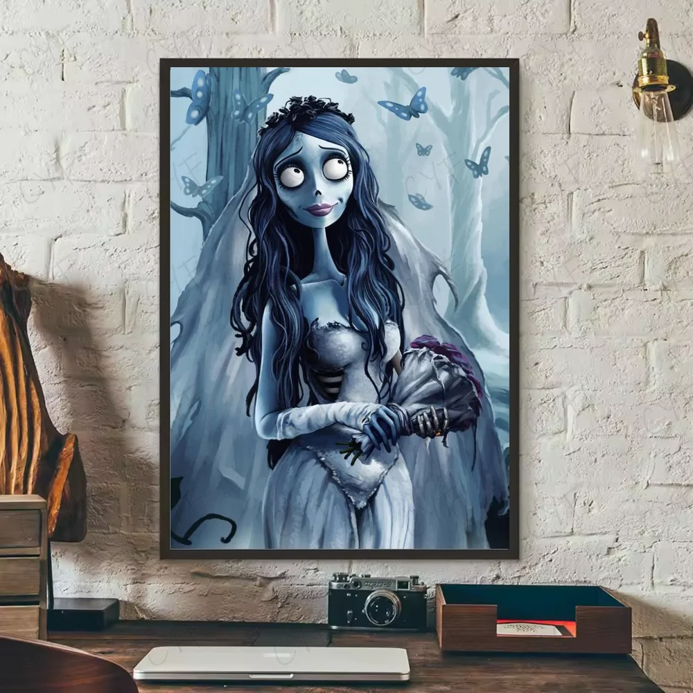 Corpse Bride Cartoon Poster – HD Waterproof PVC Wall Art Decor Wall Art Poster Peaceful Pleasures Health and Wellness z6 40X50cmNoframe
