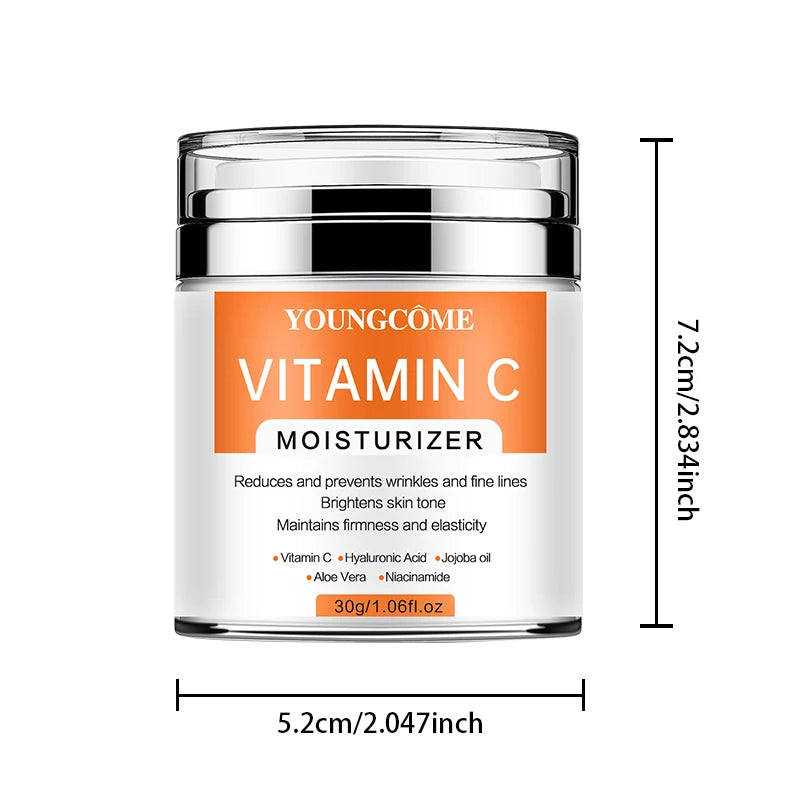 YOUNGCOME VitaminC Face Cream SkinCare Pigment Spots Freckles Remover Whitening Moisturizing Anit-Aging Beauty Health Cosmetics Peaceful Pleasures Health and Wellness 30G
