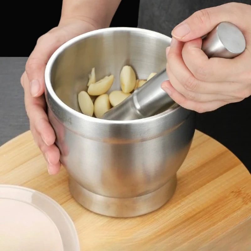 Durable stainless steel garlic pestle for kitchen use, manual grinder, garlic mortar, pestle, spice pestle for home use Peaceful Pleasures Health and Wellness