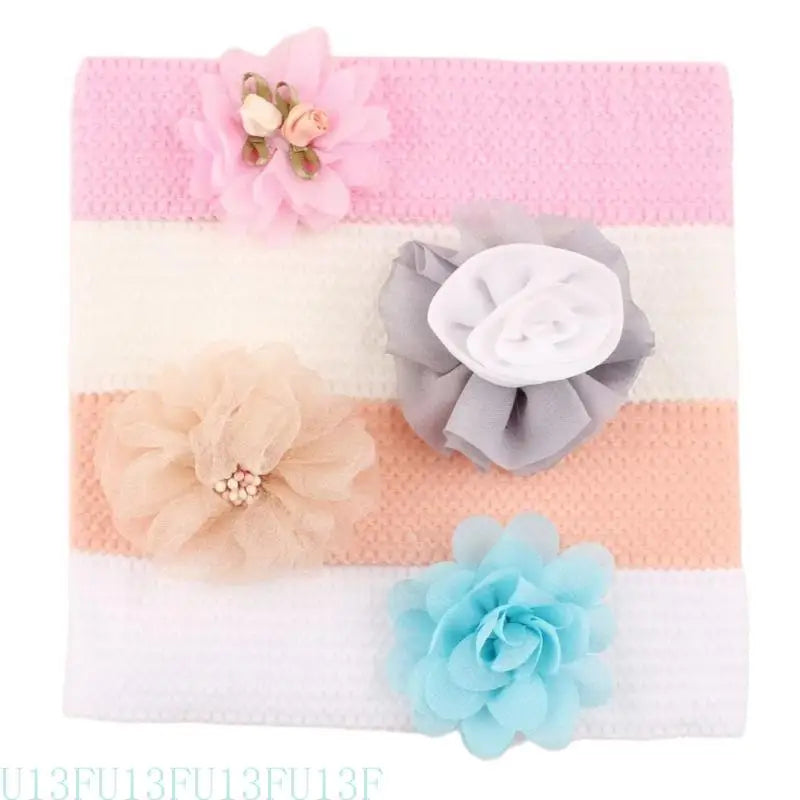 Kids Fabric Flower Headbands 4-Pack | Baby Girls Hair Accessories