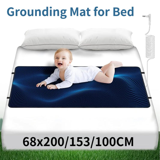 Grounding Mat for Bed Grounding Mattress Cover Pads for Better Sleep Pain Relief & Wellness Support Earth Connected Therapy Peaceful Pleasures Health and Wellness