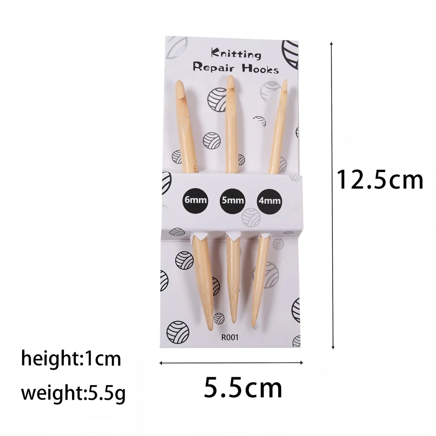 Natural Wooden Eagle Beak Crochet Hooks Set 4mm 5mm 6mm | 3-Piece