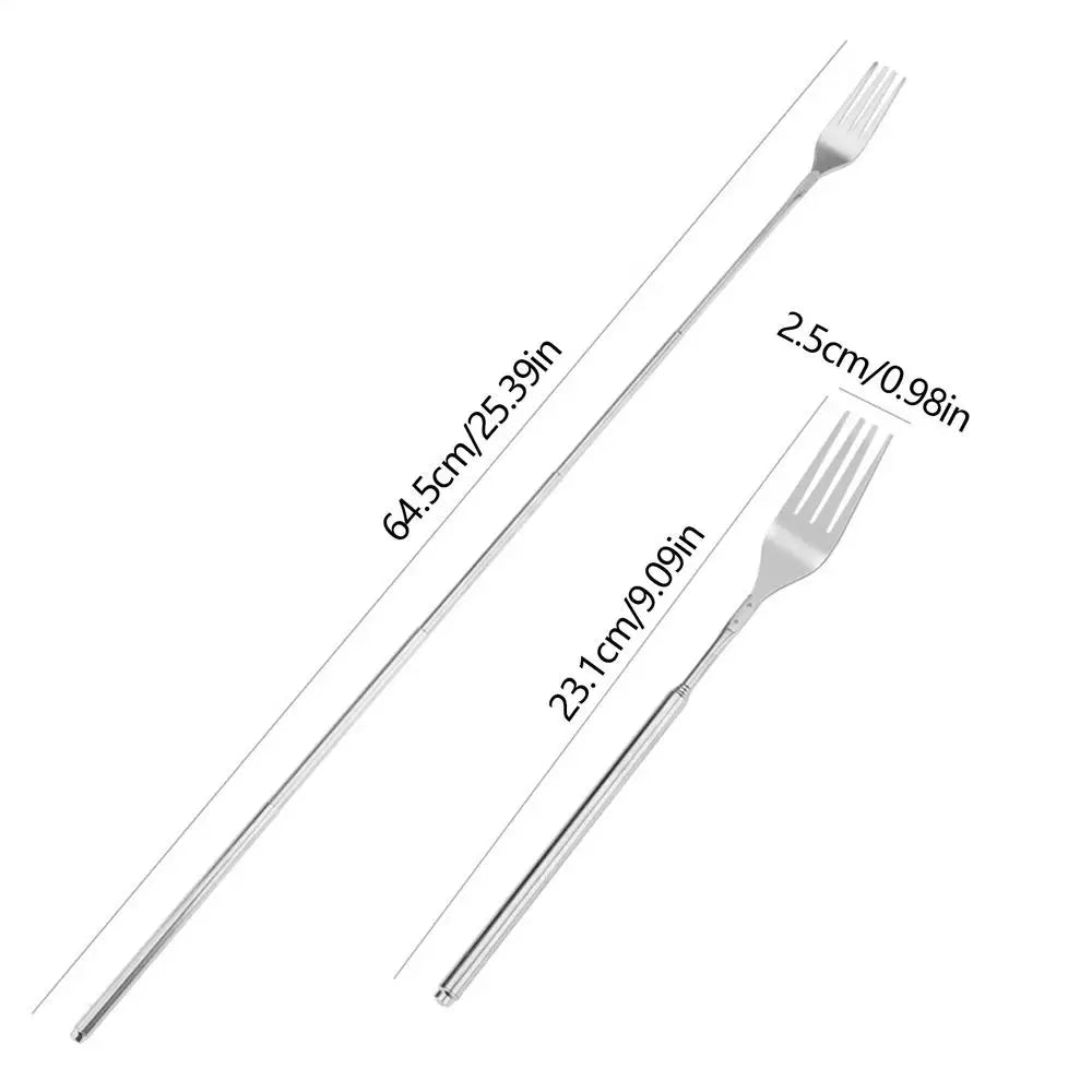 Telescoping Stainless Steel Fork | Extendable BBQ Camping Utensil