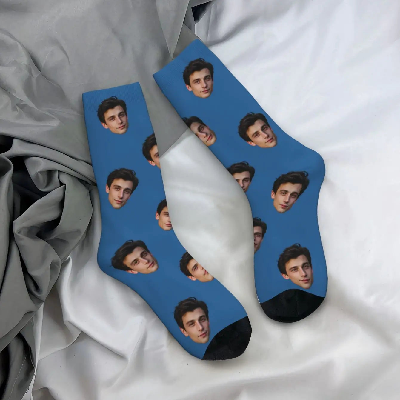 Customized face-shaped socks Unisex customized socks Personalized picture socks Photo socks Customized socks as gifts Peaceful Pleasures Health and Wellness 1-5 One Size