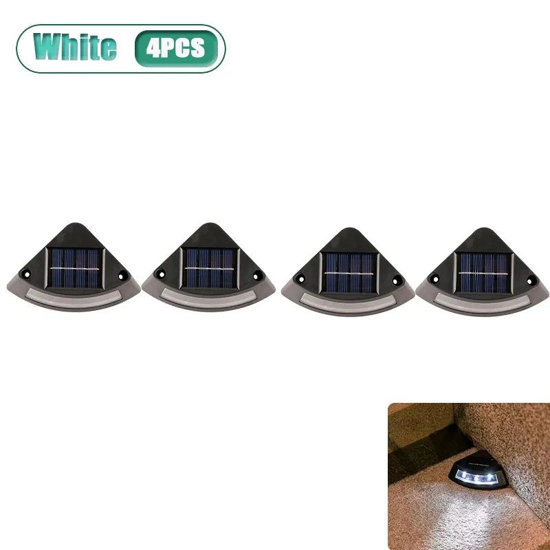 Solar Stair Lights Outdoor Waterproof LED | Garden Steps 4-8 Pack