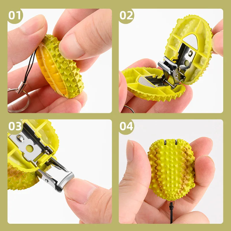 Strawberries Design Folding Nail Clippers High-End Portable Manicure Tools Key Fob Fruit Themed Nail Clippers f Personal Hygiene Peaceful Pleasures Health and Wellness