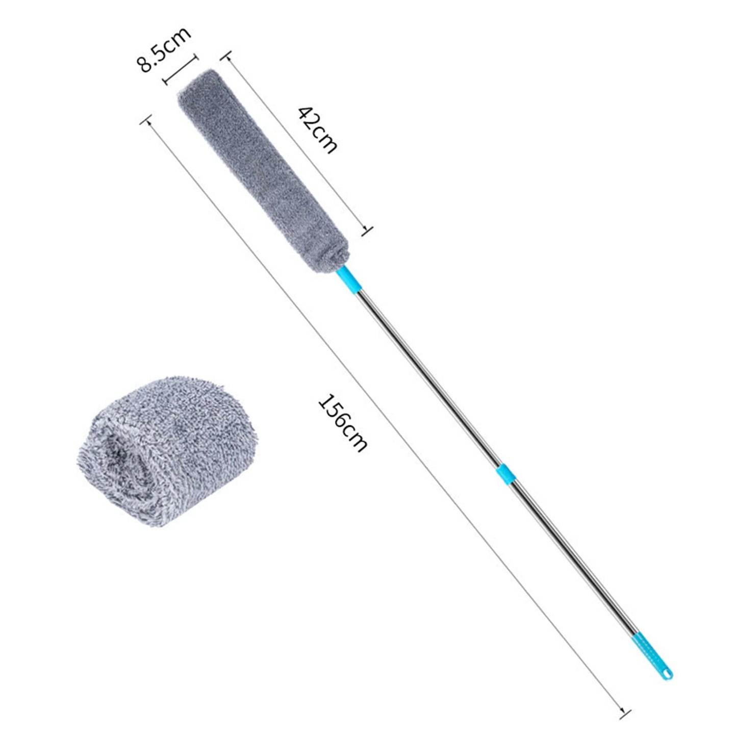 Gaps Dust Cleaner Microfiber Under Furniture & Appliance Mop with Extendable Stainless Steel Rod Household Cleaning Brushes Peaceful Pleasures Health and Wellness