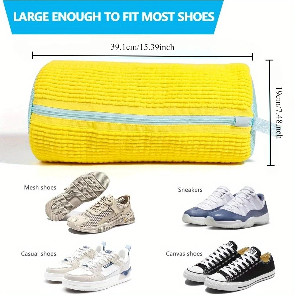 1PCS Wash Shoes Bag Padded Net Laundry Shoes Protector Fluffy fibers Polyester Washing Shoes Machine Laundry Bag Drying Bags Peaceful Pleasures Health and Wellness