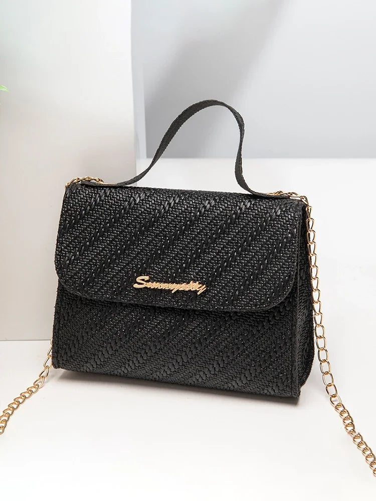 Women's Embossed PU Leather Crossbody Bag | Chain Satchel