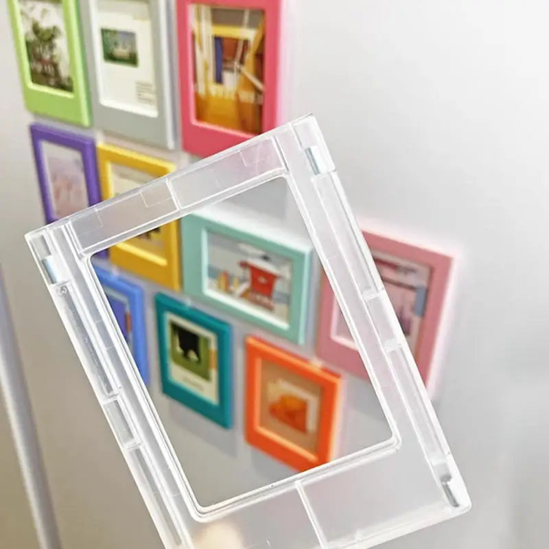 5PCS 3 Inch Magnetic Photo Frame Small Creative Magnet Picture Frames for Desktop Display Home Office Ornament Peaceful Pleasures Health and Wellness