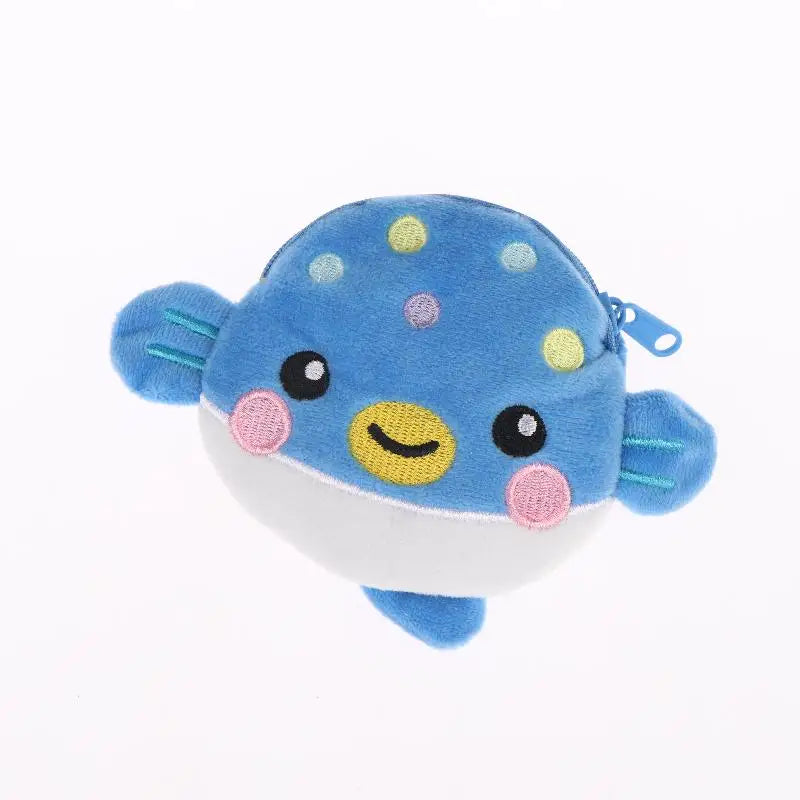 Cute Pufferfish Plush Mini Coin Purse – Zipper Pouch Wallet