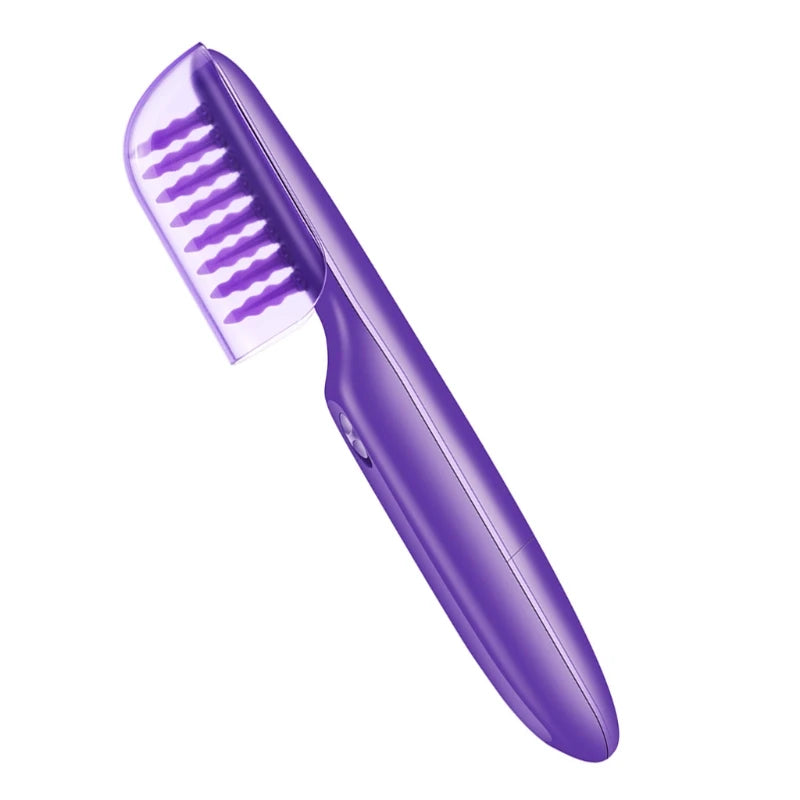 Multi-Functional Electric Detangling Brush Wet Dry Hair Comb for Hair Care Metal Handle Plastic Material for Household Hotel Use Peaceful Pleasures Health and Wellness PURPLE