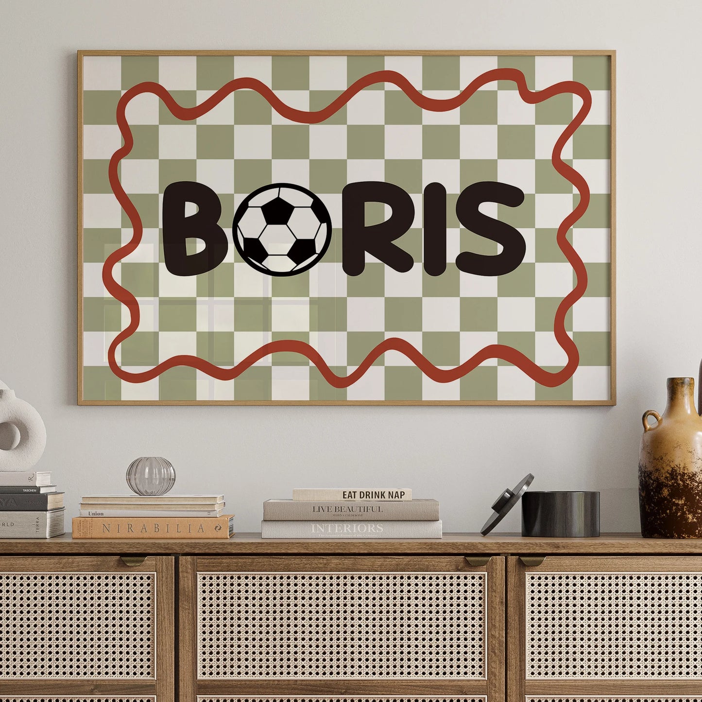 Personalized Football Name Canvas Wall Art | Kids Room Decor