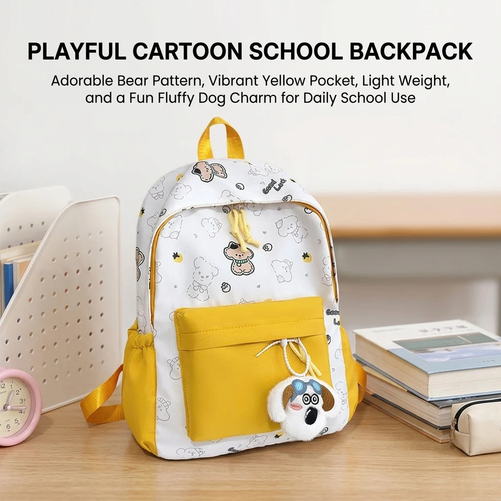 School Style Cartoon Backpack For Teen Girls Durable Waterproof School Bag With Laptop Compartment Peaceful Pleasures Health and Wellness