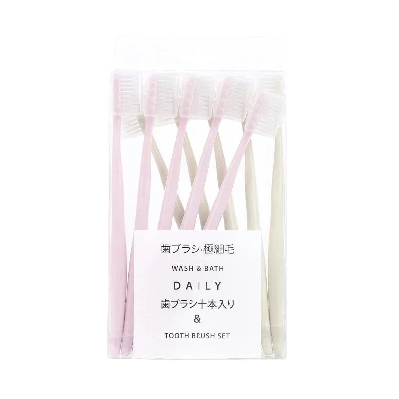 10PC/set Adult Soft Bristle Toothbrush Adult Home Soft Bristle Toothbrush Adult Small Head Toothbrush with Sheath Wholesale Peaceful Pleasures Health and Wellness