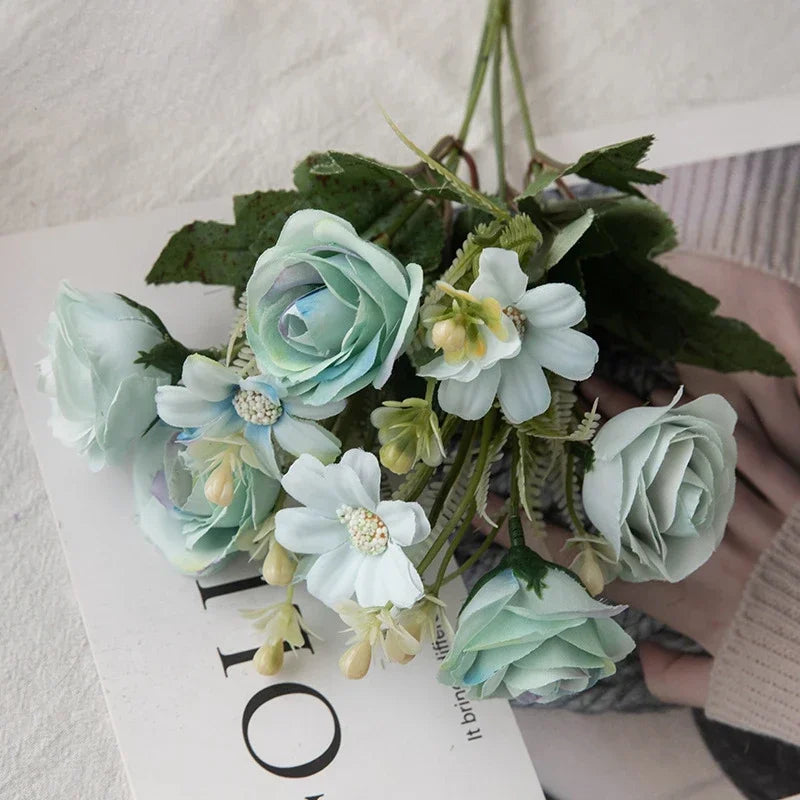 Silk Rose Artificial Flower Bouquet | Wedding & Home Decor