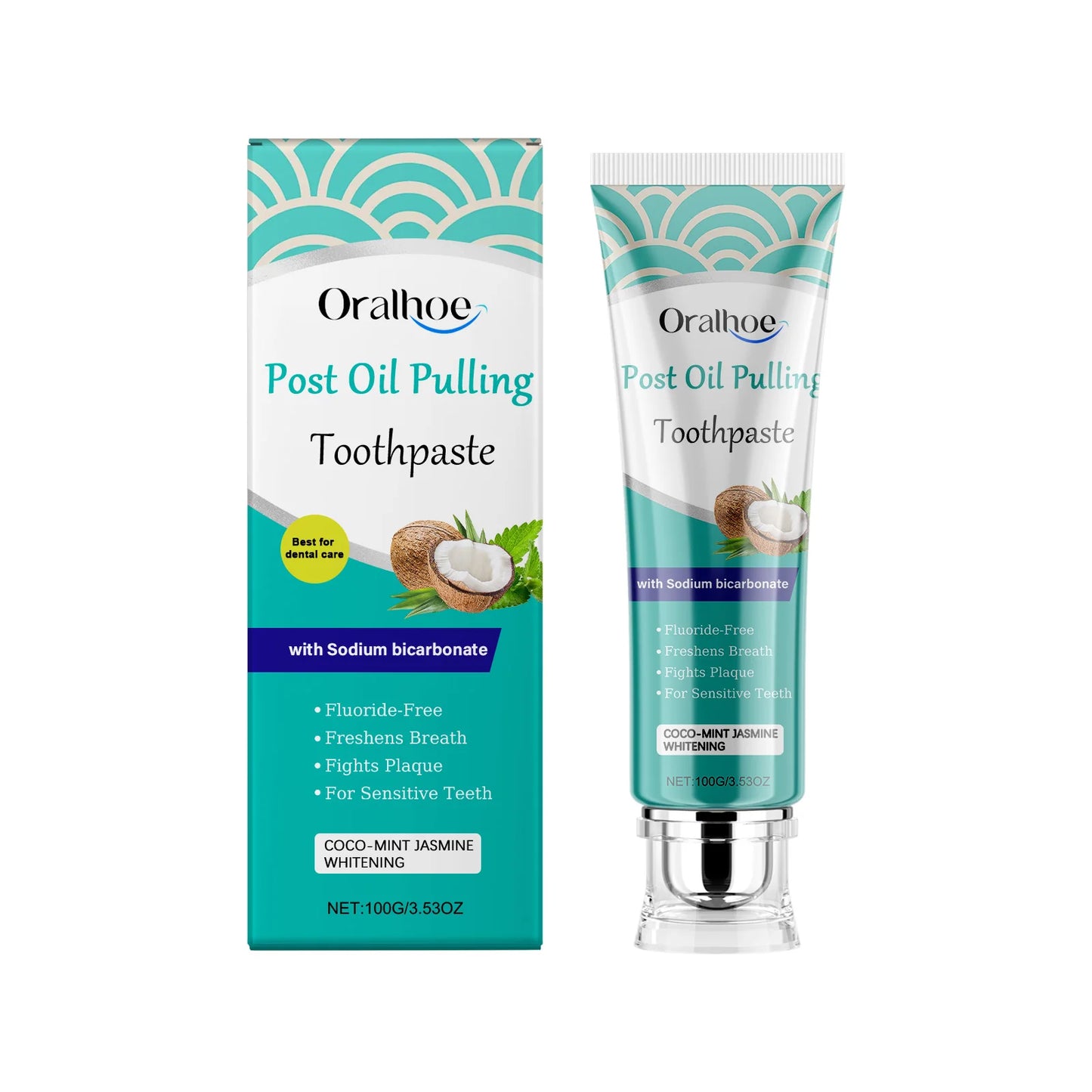 Oralhoe Coconut Oil Whitening Toothpaste – Plaque & Gum Care