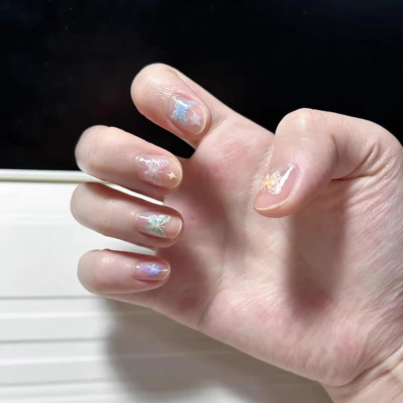 Butterfly Laser Nail Art Stickers – Embossed Fairy Design