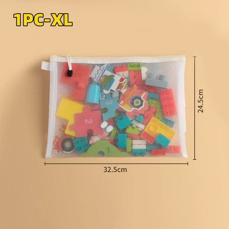 Mesh Zipper Storage Bags | Waterproof Nylon Organizer Pouches