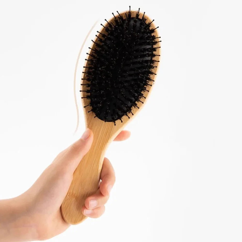 Wooden Soft Bristle Hair Brush – Detangle & Straighten Comb