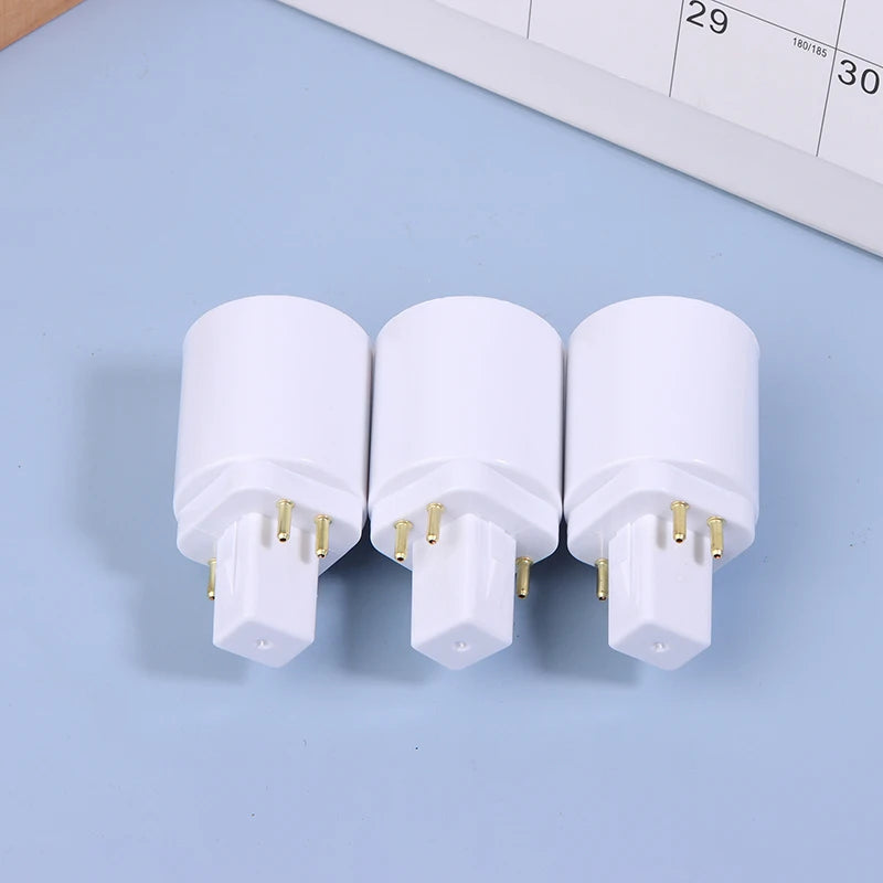 3PCS 4 Pin Conductive G24 To E26/E27 Socket Adapter G24Q Lamp Base Adapter G24Q To Medium Light Socket Converter Peaceful Pleasures Health and Wellness