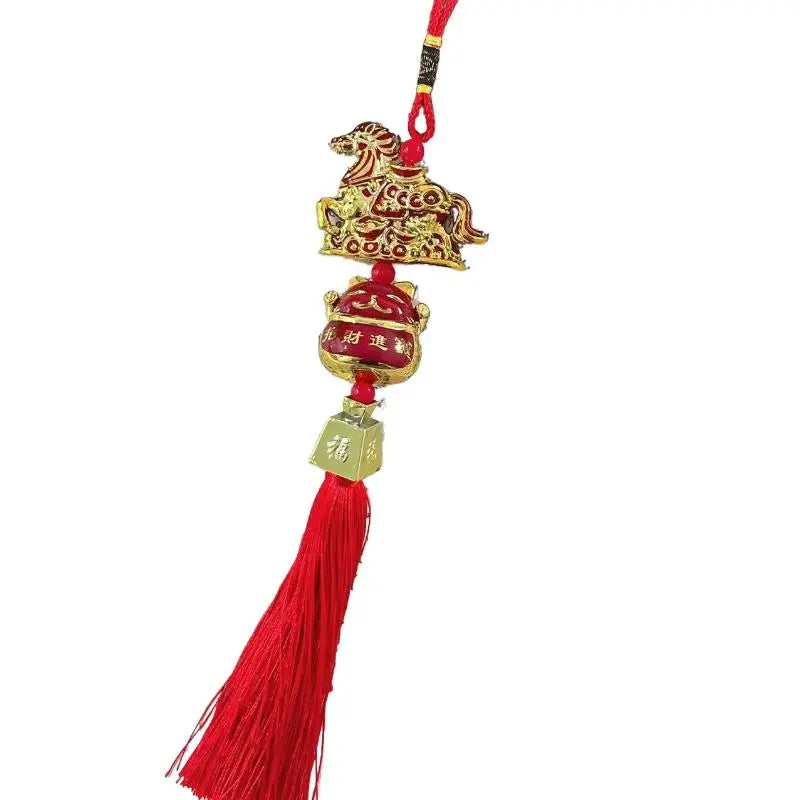 2026 Year of the Horse Lucky Red Gold Pendant | Chinese New Year