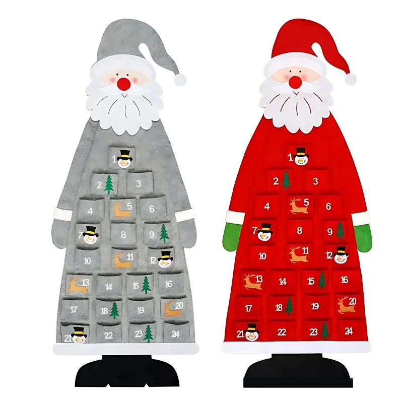 Felt Christmas Tree Advent Calendar – 24 Pocket Kids Decor