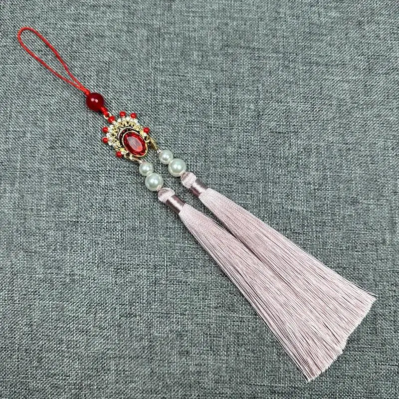Antique Hanfu Tassel Pendant | Ethnic Cheongsam Décor 25cm