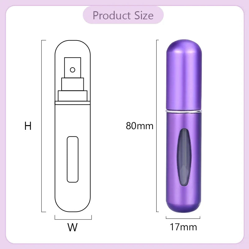5-Pack Mini 5ml Refillable Perfume Atomizer Travel Spray Bottles